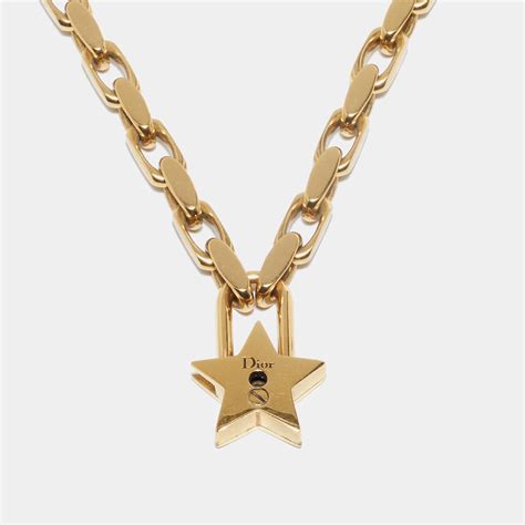 dior lucky locket necklace aged gold|dior necklaces for women.